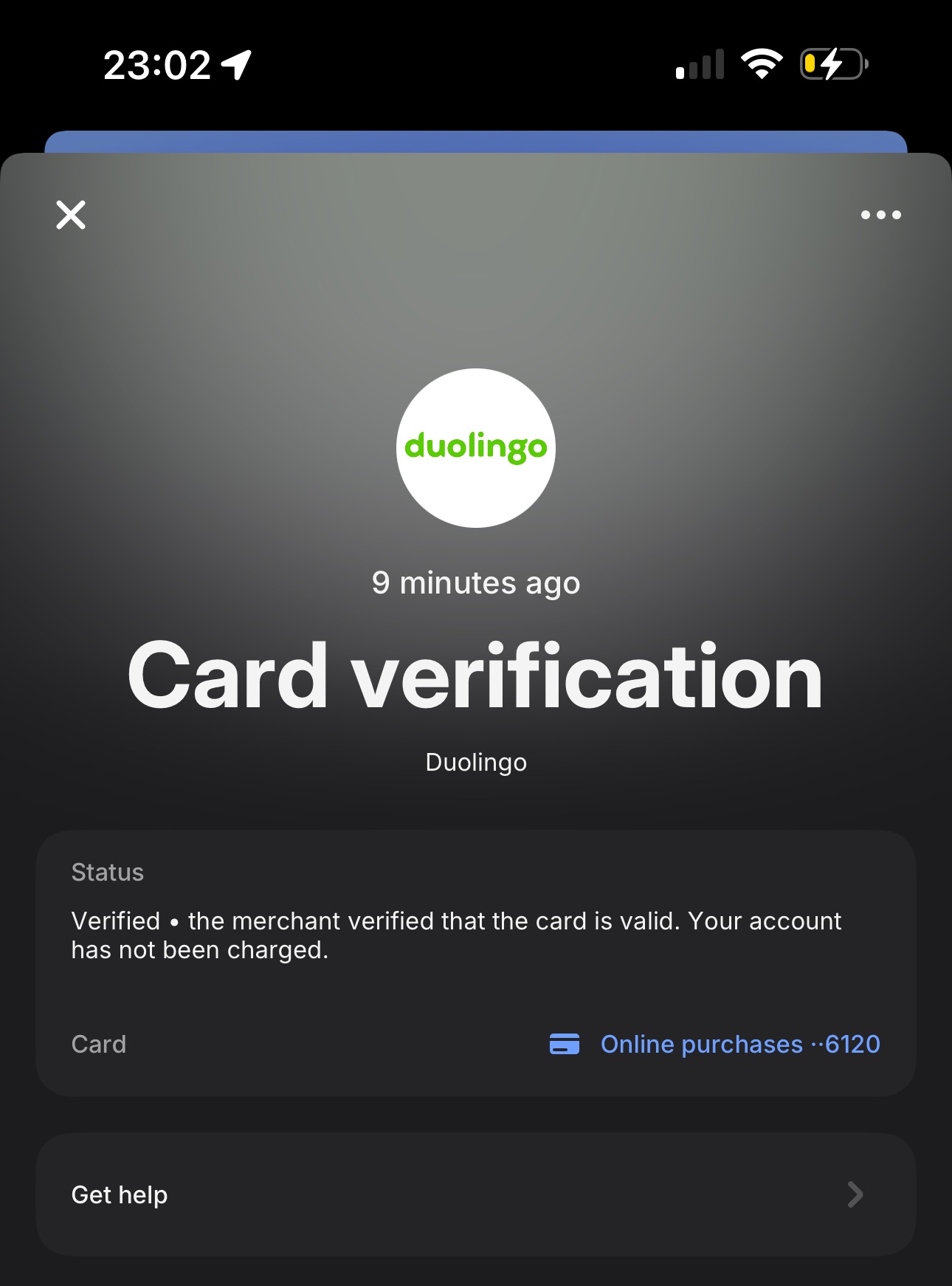 Card verification in Revolut