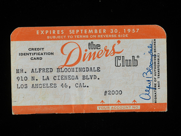 An old Diners card from the 1950s