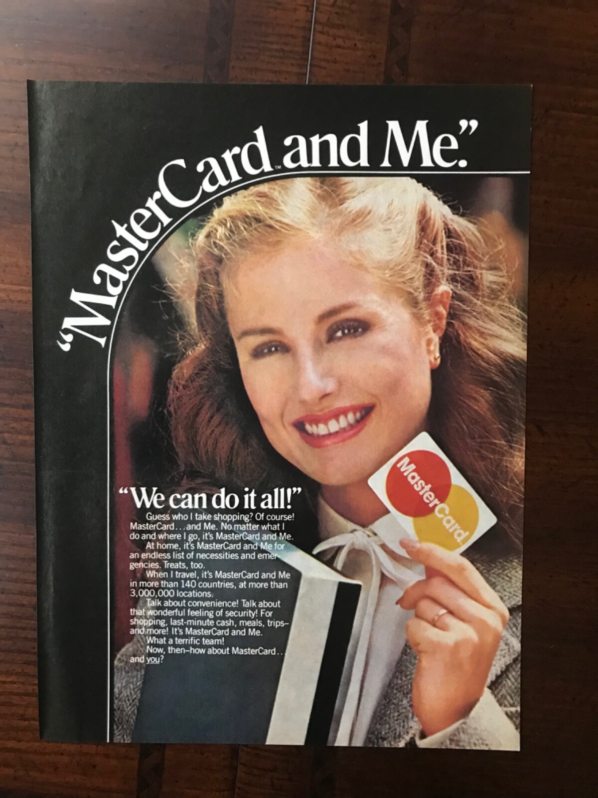 A MasterCard Ad from the 1980s.