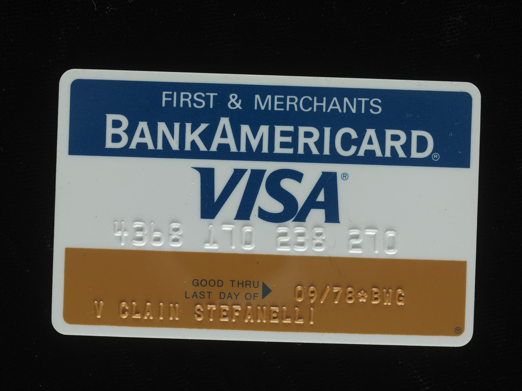 A Visa card still branded as BankAmericard.